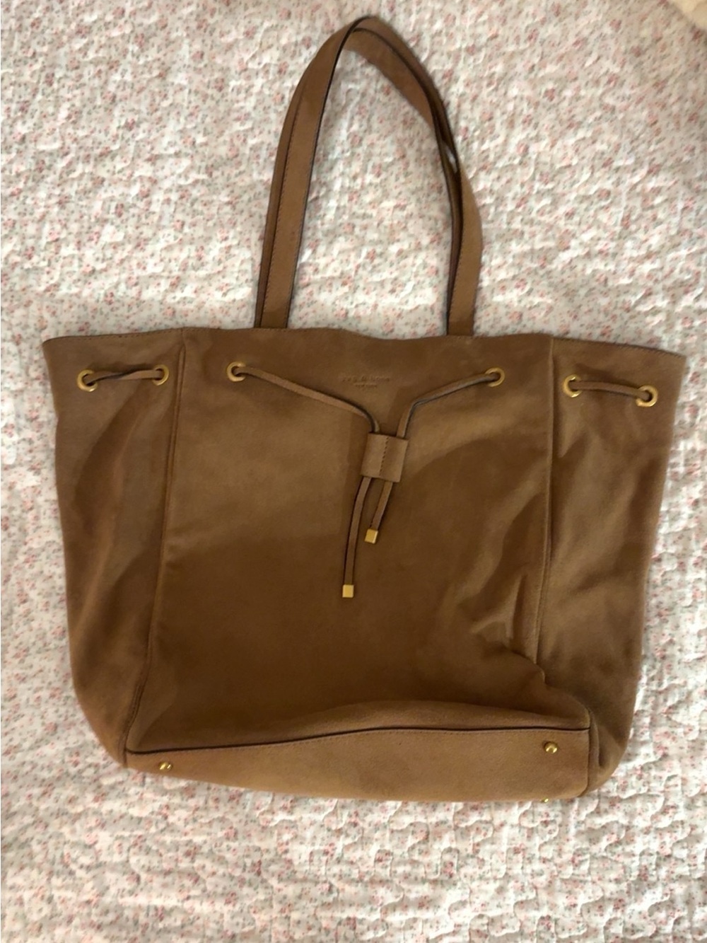 rag & bone Large Prospect Tote in cognac suede
